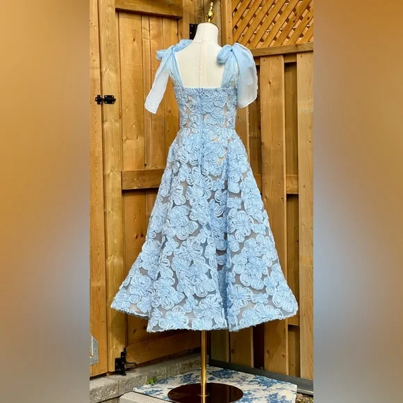 🆕 BRONX & BANCO 🧿 NWOT Sabrina Blue Midi Dress, Sz S - US 4 - Picture 10 of 17